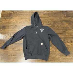 Carhartt Rain Defender Heavyweight Sweatshirt Men Medium 1/4 Hoodie MA Police